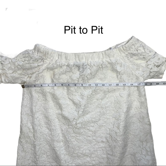 Lulu’s Ethereal View Ivory Lace Off Shoulder Top Medium - Picture 13 of 16